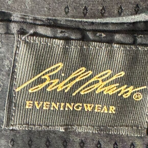 Bill Blass Black Wool Tuxedo Blazer 44L Satin Lapel Jacket Formal Classic VTG - Picture 7 of 9